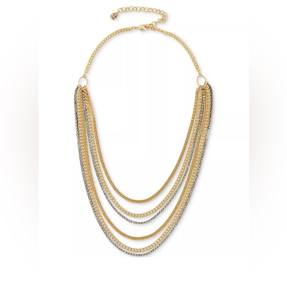 Lucky Brand Two-Toned Multi-Row Chain Necklace. New in Box